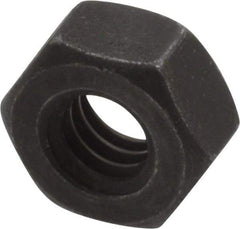 Value Collection - 1/4-20 UNC Steel Right Hand Hex Nut - 7/16" Across Flats, 7/32" High, Black Oxide Finish - Industrial Tool & Supply