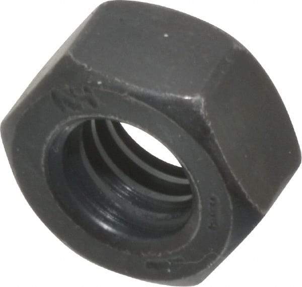 Value Collection - 5/16-18 UNC Steel Right Hand Hex Nut - 1/2" Across Flats, 17/64" High, Black Oxide Finish - Industrial Tool & Supply
