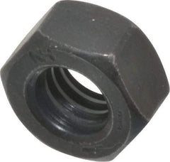 Value Collection - 5/16-18 UNC Steel Right Hand Hex Nut - 1/2" Across Flats, 17/64" High, Black Oxide Finish - Industrial Tool & Supply