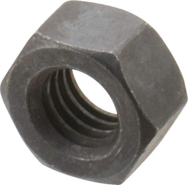 Value Collection - 7/16-14 UNC Steel Right Hand Hex Nut - 11/16" Across Flats, 3/8" High, Black Oxide Finish - Industrial Tool & Supply