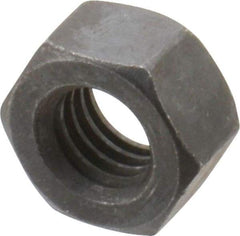 Value Collection - 7/16-14 UNC Steel Right Hand Hex Nut - 11/16" Across Flats, 3/8" High, Black Oxide Finish - Industrial Tool & Supply