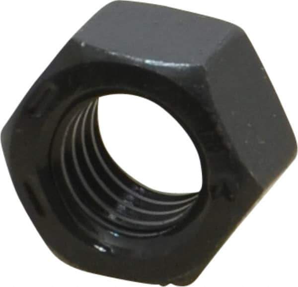 Value Collection - 1/2-13 UNC Steel Right Hand Hex Nut - 3/4" Across Flats, 7/16" High, Black Oxide Finish - Industrial Tool & Supply