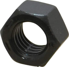 Value Collection - 1/2-13 UNC Steel Right Hand Hex Nut - 3/4" Across Flats, 7/16" High, Black Oxide Finish - Industrial Tool & Supply