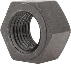 Value Collection - 1-1/2 - 6 UNC Steel Right Hand Hex Nut - 2-1/4" Across Flats, 1-9/32" High, Black Oxide Finish - Industrial Tool & Supply