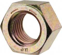 Value Collection - 1-1/8 - 7 UNC Steel Right Hand Hex Nut - 1-11/16" Across Flats, 31/32" High, Zinc Yellow Dichromate Finish - Industrial Tool & Supply