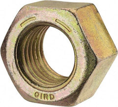 Value Collection - 1-3/8 - 6 UNC Steel Right Hand Hex Nut - 2-1/16" Across Flats, 1-11/64" High, Zinc Yellow Dichromate Finish - Industrial Tool & Supply