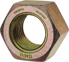 Value Collection - 1-1/2 - 6 UNC Steel Right Hand Hex Nut - 2-1/4" Across Flats, 1-9/32" High, Zinc Yellow Dichromate Finish - Industrial Tool & Supply