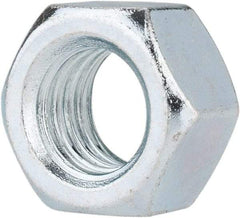 Value Collection - 1/2-13 UNC Steel Right Hand Hex Nut - 3/4" Across Flats, 7/16" High, Zinc-Plated Finish - Industrial Tool & Supply
