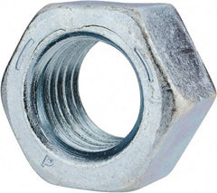 Value Collection - 1-1/8 - 7 UNC Steel Right Hand Hex Nut - 1-11/16" Across Flats, 31/32" High, Zinc-Plated Finish - Industrial Tool & Supply