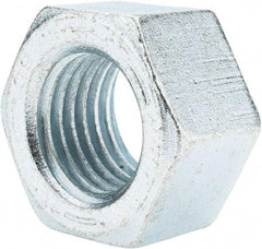 Value Collection - 1-1/4 - 7 UNC Steel Right Hand Hex Nut - 1-7/8" Across Flats, 1-1/16" High, Zinc-Plated Finish - Industrial Tool & Supply
