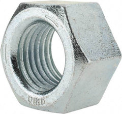 Value Collection - 1-1/2 - 6 UNC Steel Right Hand Hex Nut - 2-1/4" Across Flats, 1-9/32" High, Zinc-Plated Finish - Industrial Tool & Supply