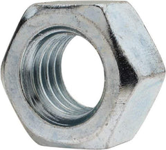 Value Collection - 9/16-12 UN Steel Right Hand Hex Nut - 7/8" Across Flats, 31/64" High, Zinc-Plated Finish - Industrial Tool & Supply