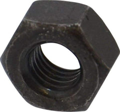 Value Collection - 1/4-28 UNF Steel Right Hand Hex Nut - 7/16" Across Flats, 7/32" High, Black Oxide Finish - Industrial Tool & Supply
