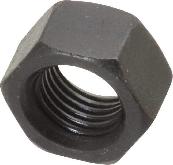 Value Collection - 3/8-24 UNF Steel Right Hand Hex Nut - 9/16" Across Flats, 21/64" High, Black Oxide Finish - Industrial Tool & Supply