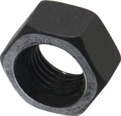 Value Collection - 7/16-20 UNF Steel Right Hand Hex Nut - 11/16" Across Flats, 3/8" High, Black Oxide Finish - Industrial Tool & Supply
