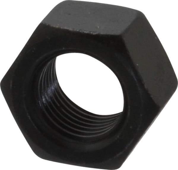 Value Collection - 1/2-20 UNF Steel Right Hand Hex Nut - 3/4" Across Flats, 7/16" High, Black Oxide Finish - Industrial Tool & Supply