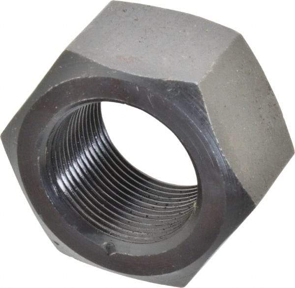 Value Collection - 1-1/2 - 12 UNF Steel Right Hand Hex Nut - 2-1/4" Across Flats, 1-9/32" High, Uncoated - Industrial Tool & Supply