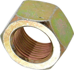 Value Collection - 7/8-14 UN Steel Right Hand Hex Nut - 1-5/16" Across Flats, 3/4" High, Zinc Yellow Dichromate Finish - Industrial Tool & Supply