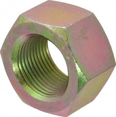 Value Collection - 1-1/8 - 12 UNF Steel Right Hand Hex Nut - 1-11/16" Across Flats, 31/32" High, Zinc Yellow Dichromate Finish - Industrial Tool & Supply