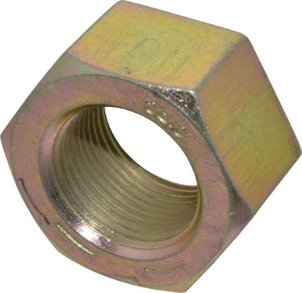Value Collection - 1-1/4 - 12 UNF Steel Right Hand Hex Nut - 1-7/8" Across Flats, 1-1/16" High, Zinc Yellow Dichromate Finish - Industrial Tool & Supply