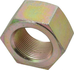 Value Collection - 1-1/2 - 12 UN Steel Right Hand Hex Nut - 2-1/4" Across Flats, 1-9/32" High, Zinc Yellow Dichromate Finish - Industrial Tool & Supply