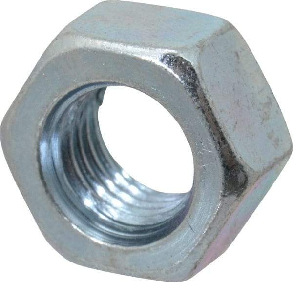 Value Collection - 5/16-24 UNF Steel Right Hand Hex Nut - 1/2" Across Flats, 17/64" High, Zinc-Plated Finish - Industrial Tool & Supply