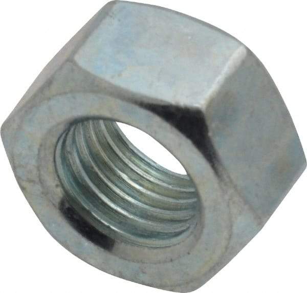 Value Collection - 7/16-20 UNF Steel Right Hand Hex Nut - 11/16" Across Flats, 3/8" High, Zinc-Plated Finish - Industrial Tool & Supply