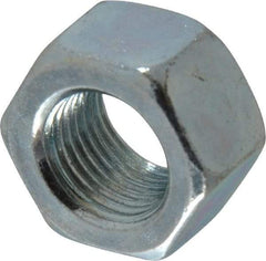 Value Collection - 1/2-20 UN Steel Right Hand Hex Nut - 3/4" Across Flats, 7/16" High, Zinc-Plated Finish - Industrial Tool & Supply