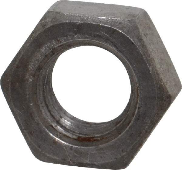 Value Collection - 7/16-14 UNC Steel Right Hand Hex Nut - 11/16" Across Flats, 3/8" High, Uncoated - Industrial Tool & Supply