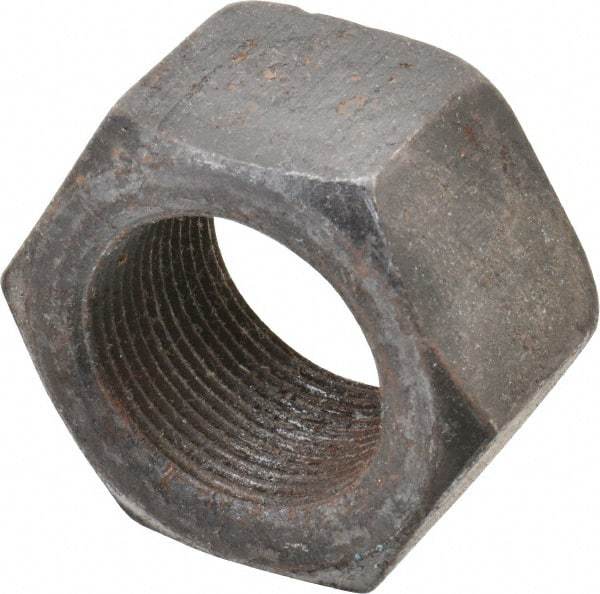 Value Collection - 1-1/2 - 12 UNF Steel Right Hand Hex Nut - 2-1/4" Across Flats, 1.2813" High, Uncoated - Industrial Tool & Supply