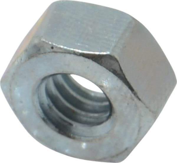 Value Collection - 1/4-20 UNC Steel Left Hand Hex Nut - 7/16" Across Flats, 7/32" High, Uncoated - Industrial Tool & Supply