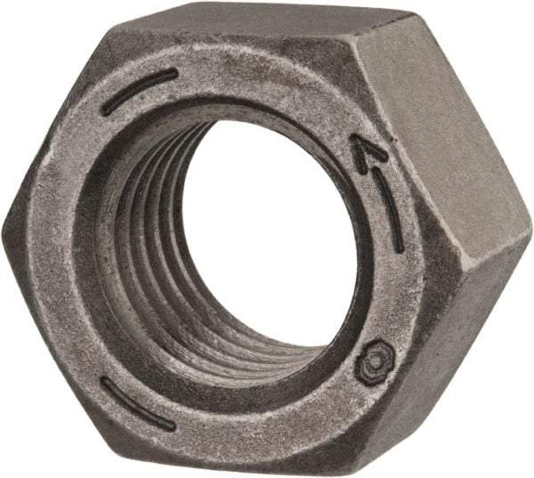 Value Collection - 1-1/8 - 7 UNC Steel Left Hand Hex Nut - 1-11/16" Across Flats, 31/32" High, Uncoated - Industrial Tool & Supply