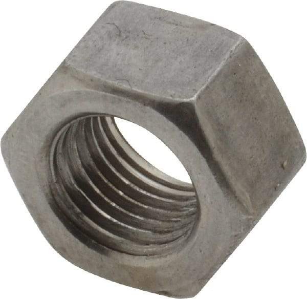 Value Collection - 3/8-24 UNF Steel Left Hand Hex Nut - 9/16" Across Flats, 21/64" High, Uncoated - Industrial Tool & Supply