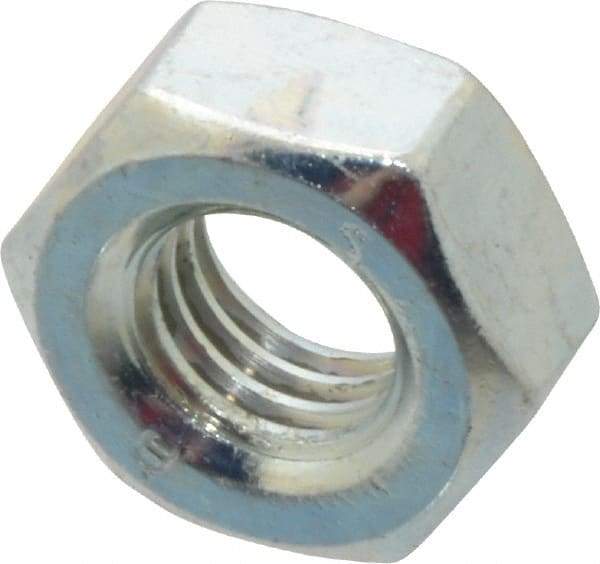 Value Collection - M10x1.50 Metric Coarse Steel Right Hand Hex Nut - 17mm Across Flats, 8mm High, Zinc-Plated Finish - Industrial Tool & Supply