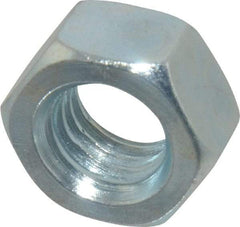 Value Collection - M12x1.75 Metric Coarse Steel Right Hand Hex Nut - 19mm Across Flats, 10mm High, Zinc-Plated Finish - Industrial Tool & Supply