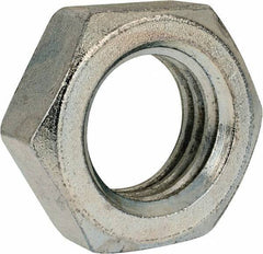 Value Collection - 1-3/8 - 6 UNC Steel Right Hand Hex Jam Nut - 2-1/16" Across Flats, 25/32" High, Zinc Clear Finish - Industrial Tool & Supply
