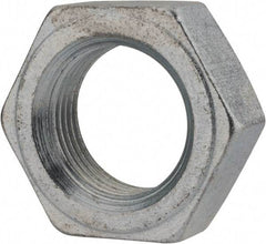 Value Collection - 1-1/8 - 12 UNF Steel Right Hand Hex Jam Nut - 1-11/16" Across Flats, 39/64" High, Zinc Clear Finish - Industrial Tool & Supply