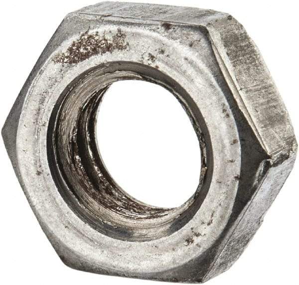 Value Collection - 5/16-18 UNC Steel Left Hand Hex Jam Nut - 1/2" Across Flats, 3/16" High, Uncoated - Industrial Tool & Supply