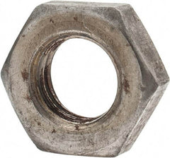 Value Collection - 7/16-14 UNC Steel Left Hand Hex Jam Nut - 11/16" Across Flats, 1/4" High, Uncoated - Industrial Tool & Supply