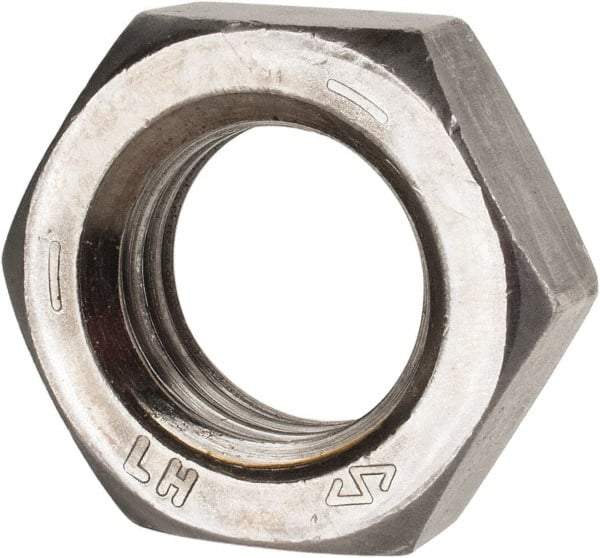 Value Collection - 1-8 UNC Steel Left Hand Hex Jam Nut - 1-1/2" Across Flats, 35/64" High, Uncoated - Industrial Tool & Supply