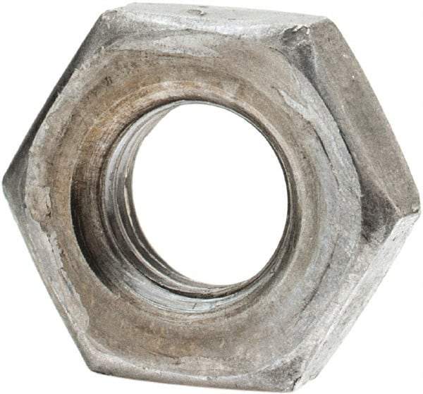 Value Collection - 1/4-28 UNF Steel Left Hand Hex Jam Nut - 7/16" Across Flats, 5/32" High, Uncoated - Industrial Tool & Supply