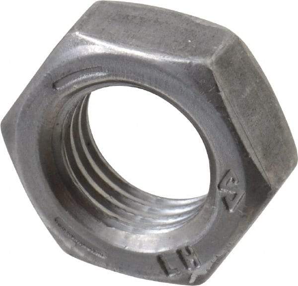 Value Collection - 3/8-24 UNF Steel Left Hand Hex Jam Nut - 9/16" Across Flats, 7/32" High, Uncoated - Industrial Tool & Supply