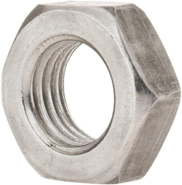 Value Collection - 7/16-20 UNF Steel Left Hand Hex Jam Nut - 11/16" Across Flats, 1/4" High, Uncoated - Industrial Tool & Supply