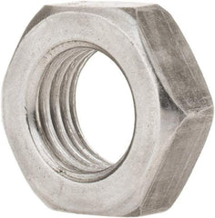 Value Collection - 7/16-20 UNF Steel Left Hand Hex Jam Nut - 11/16" Across Flats, 1/4" High, Uncoated - Industrial Tool & Supply