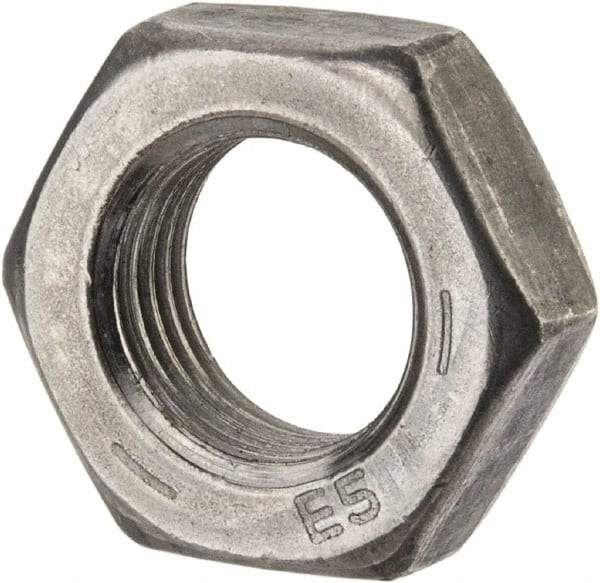 Value Collection - 9/16-18 UNF Steel Left Hand Hex Jam Nut - 7/8" Across Flats, 5/16" High, Uncoated - Industrial Tool & Supply