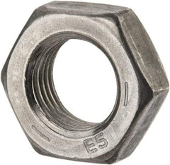 Value Collection - 9/16-18 UNF Steel Left Hand Hex Jam Nut - 7/8" Across Flats, 5/16" High, Uncoated - Industrial Tool & Supply