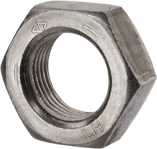 Value Collection - 3/4-16 UNF Steel Left Hand Hex Jam Nut - 1-1/8" Across Flats, 27/64" High, Uncoated - Industrial Tool & Supply