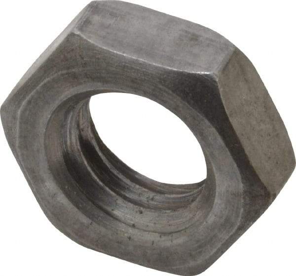 Value Collection - 7/16-14 UNC Steel Right Hand Hex Jam Nut - 11/16" Across Flats, 1/4" High, Uncoated - Industrial Tool & Supply
