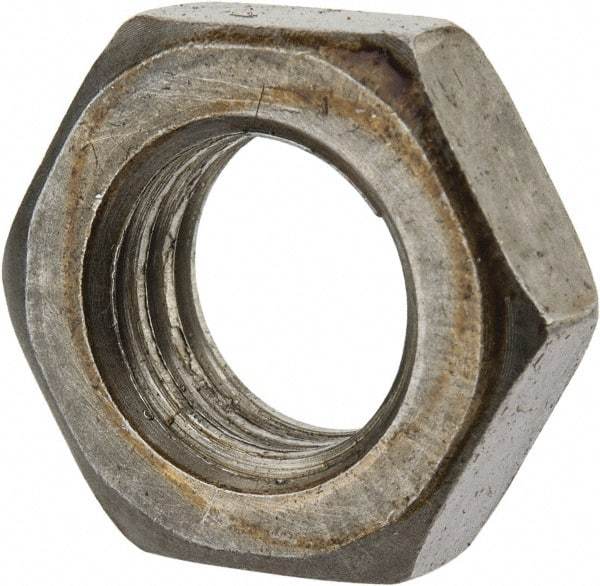 Value Collection - 9/16-12 UNC Steel Right Hand Hex Jam Nut - 7/8" Across Flats, 5/16" High, Uncoated - Industrial Tool & Supply