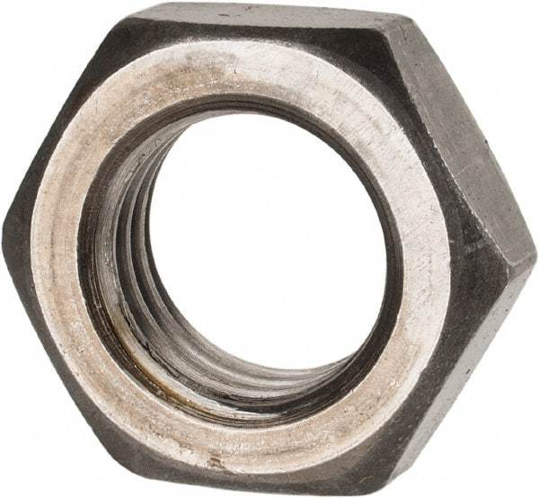 Value Collection - 7/8-9 UNC Steel Right Hand Hex Jam Nut - 1-5/16" Across Flats, 0.4844" High, Uncoated - Industrial Tool & Supply